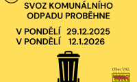 INFORMACE ke svozu komunálního odpadu na konci roku 2025