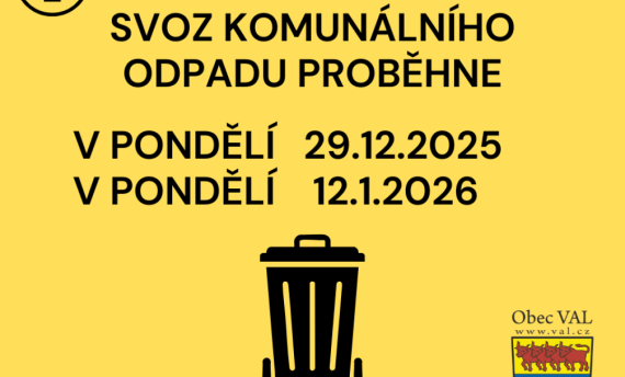 INFORMACE ke svozu komunálního odpadu na konci roku 2025