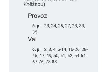 ODSTÁVKA ELEKTŘINY 7.5.2025 8-13 hod