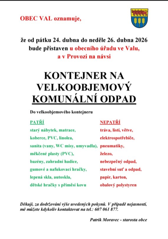 Velkoobjemový komunální odpad i v Provozi